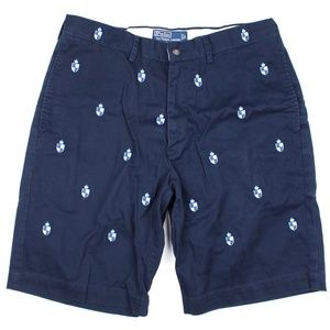 Ralph Lauren Crest Logo Chino Shorts 32 Navy